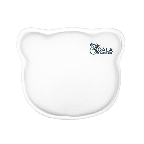 Cuscino Neonato Plagiocefalia Sfoderabile (con due Federe) per aiutare a prevenire e trattare la Testa Piatta in Memory Foam - Bianco - Design Registrato KBC®