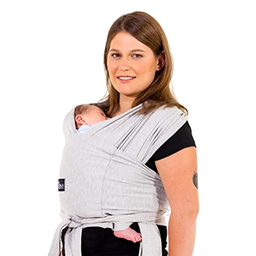 Koala Babycare Fascia Porta Bebe Neonato Facile da Indossare, Regolabile e Unisex - Marsupio Neonati Multiuso Adatto Fino a 9kg - Fascia Porta Bambino Grigio Chiaro