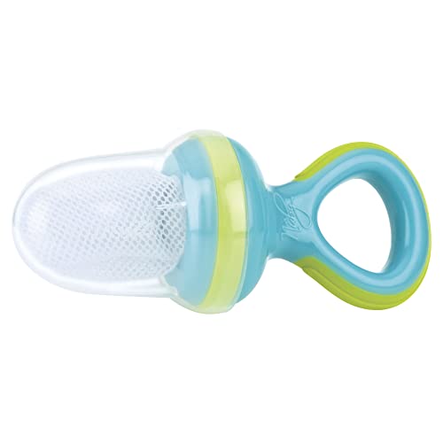 Nuby - Polipropilene, Nylon, TPE Nibbler Retina Svezzamento Neonati con Cappuccio - Aqua, 6M+, Slim (180 x 95)