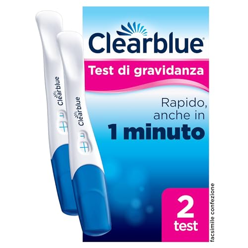 Test di Gravidanza Clearblue Rilevazione Rapida, Risultato Rapido, anche in 1 minuto*, 2 Test