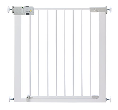 Safety 1st Secure Tech Metal Cancelletto Di Sicurezza In Metallo Per Bambini, Porte, Scale, Vani Con Apertura 73-80 Allungabile Fino A 136 Con Estensioni Vendute Separatamente, In Metallo Bianco