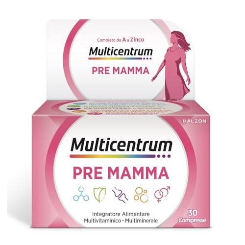 Multicentrum Pre-Mamma Integratore Alimentare Multivitaminico Completo con Acido Folico per le Donne che stanno Programmando una Gravidanza, 30 compresse