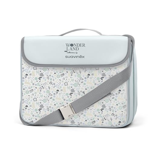 Suavinex, Rialzo sedia portatile per Bimbi +6 Mesi, Rialzo sedia per la pappa,Trasformabile in Borsa, Facile da Pulire, Leggero, con Tracolla, Comodo, Morbido e con Schienale, Azzurro