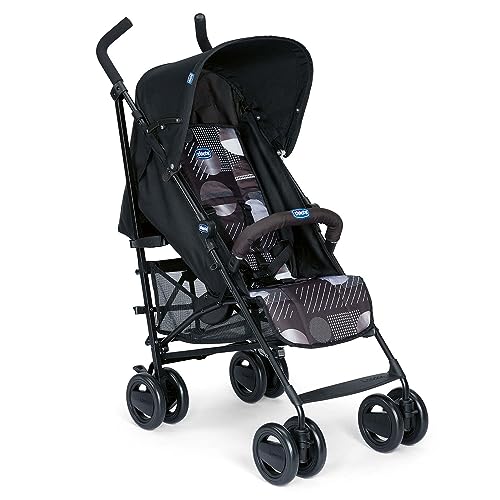 Chicco London Up Passeggino Leggero Pieghevole da 0 Mesi a 15 kg, Passeggino Reclinabile e Compatto con Manicotto Paracolpi, Posizione Nanna, Chiusura a Ombrello - Nero
