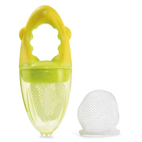 Chicco Fruit Friend, Fruttino per Iniziare a Mangiare Frutta e Verdura, Impugnatura Ergonomica, Retina Inclusa, Lavabile a Mano, Set Svezzamento Prima Pappa, Accessori Neonato 6+ Mesi, Verde