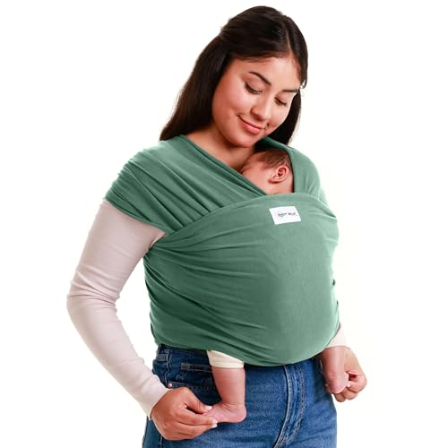 Sleepy Wrap Fascia Neonato Fino a 15 kg - Morbido, Facile da Indossare, Trasporto a Mani Libere, Marsupio Bambino a Fascia Porta Beb&eacute; (Verde Salvia)