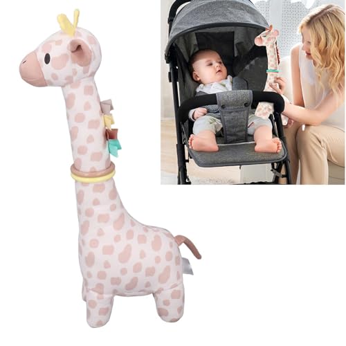 Simpatico Giocattolo per Massaggiagengive Giraffa, Materiale in Poliestere, Muscoli della Mano per Esercizi, Perfetto per Bambini da 0 a 1 Anno, Progettato per la Dentizione,